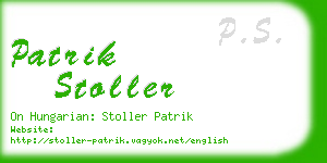 patrik stoller business card